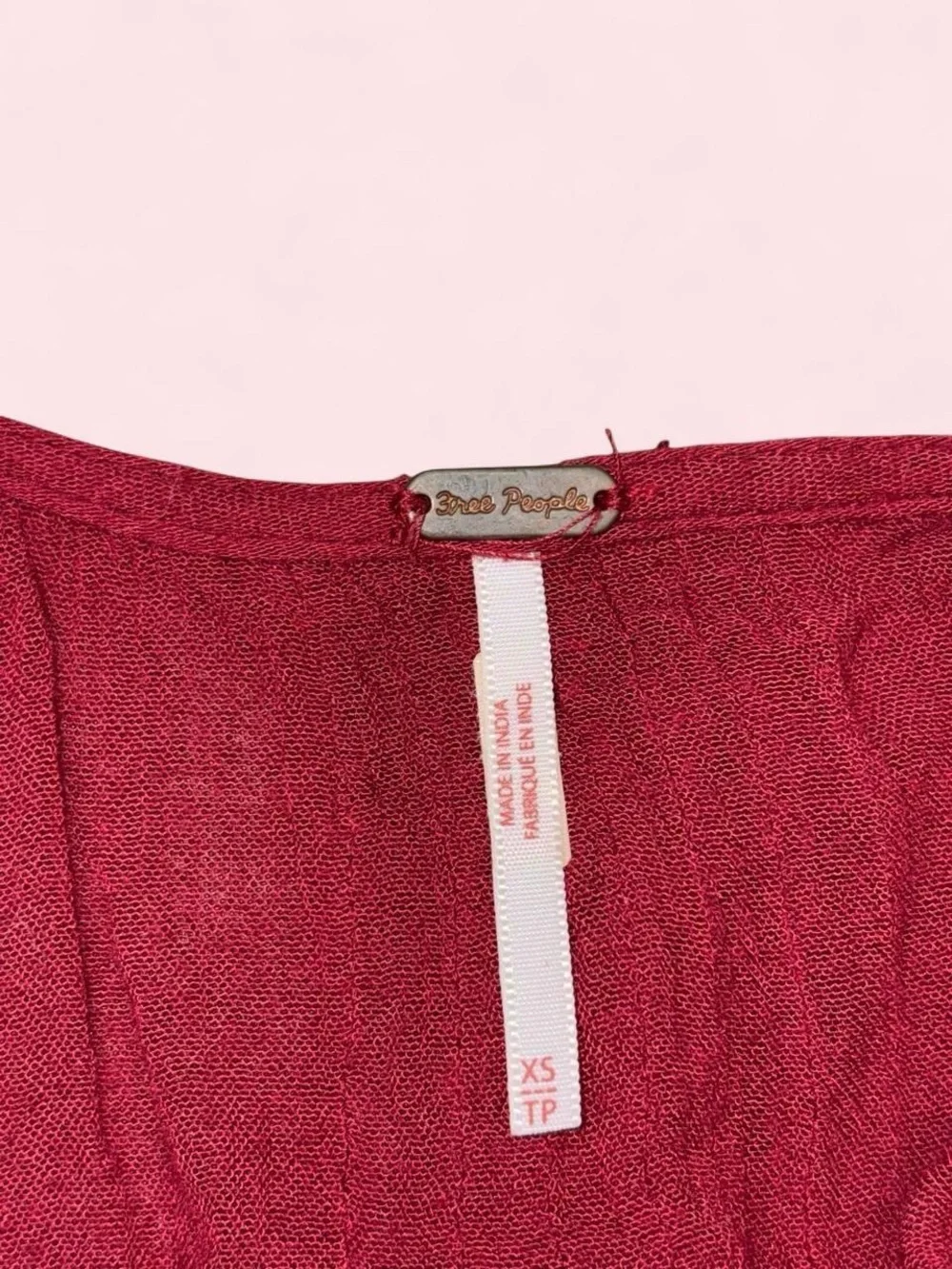 Free People Burgundy Button-Front Ruffle Tiered Midi Dress
